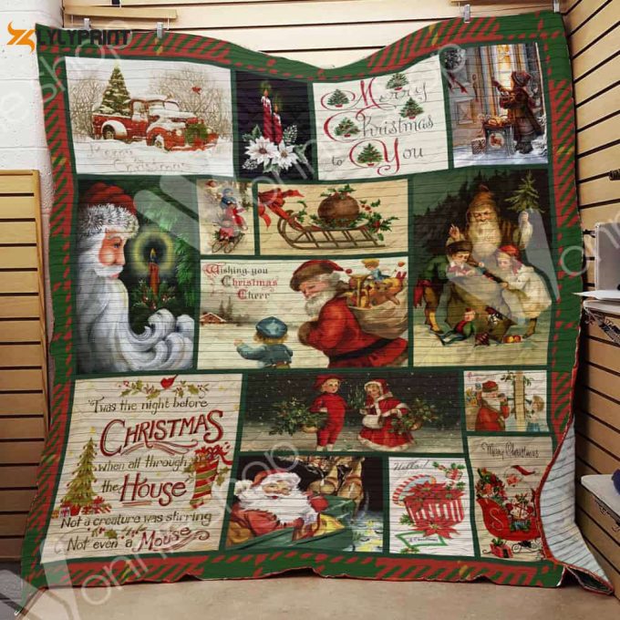 Santa Claus Wishing You 3D Quilt Blanket For Fans Home Decor Gift 1
