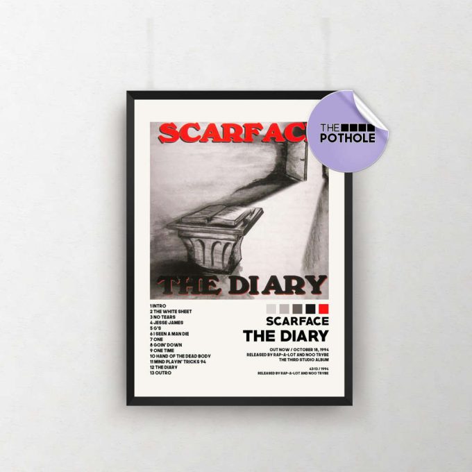 Scarface Posters / The Diary Poster / Scarface, The Diary / Album Cover Poster / Tracklist Poster, Custom Poster 2