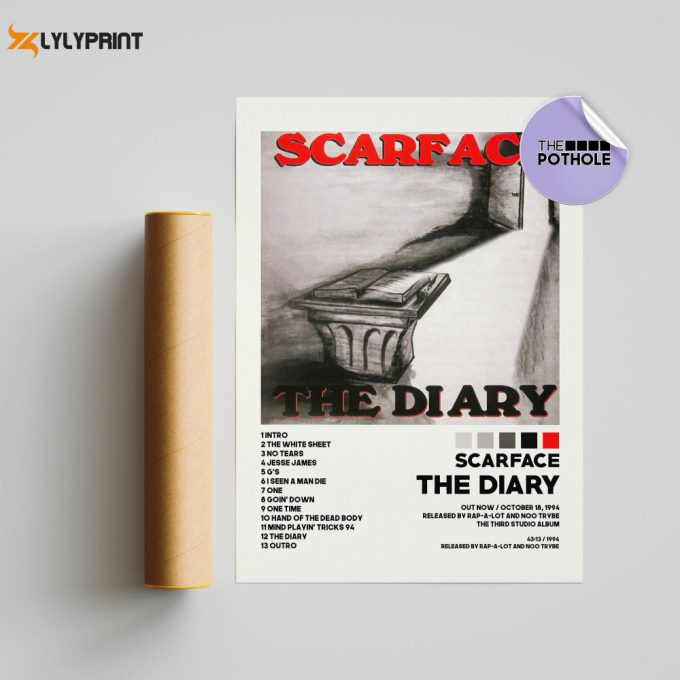 Scarface Posters / The Diary Poster / Scarface, The Diary / Album Cover Poster / Tracklist Poster, Custom Poster 1