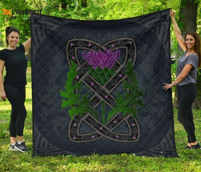 Scotland Celtic Thistle 3D Customized Quilt 1