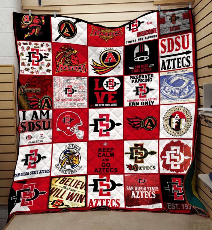 Sdsu Marching Aztecs Quilt Blanket For Fans Home Decor Gift 2