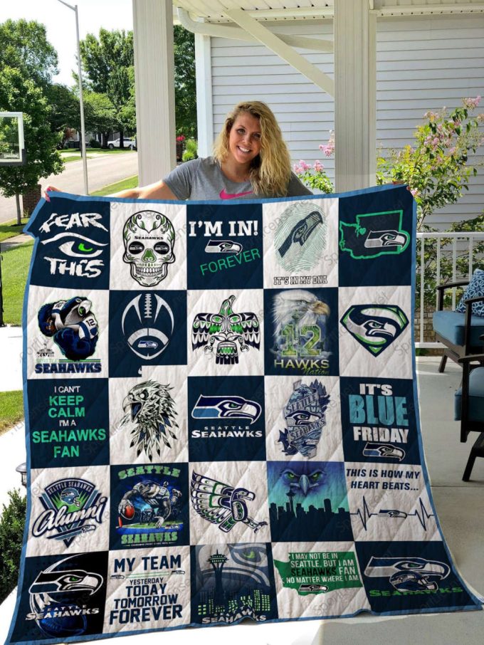 Seattle Seahawks 2 Quilt Blanket For Fans Home Decor Gift 2