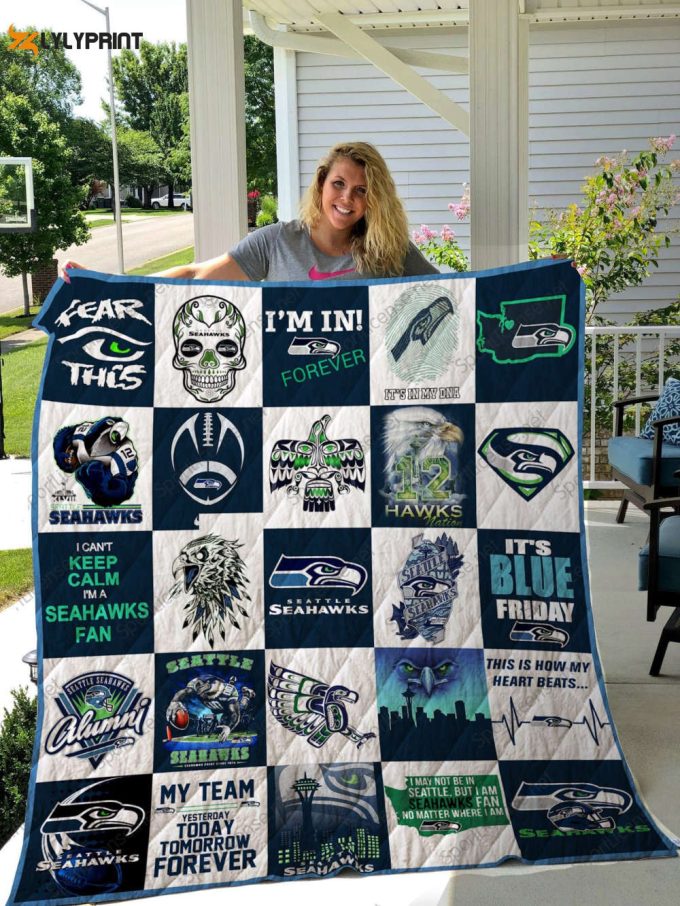 Seattle Seahawks 2 Quilt Blanket For Fans Home Decor Gift 1