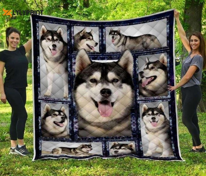 Siberian Husky 3D Customized Quilt 1