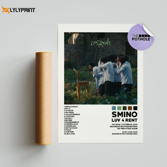 Smino Posters / Luv 4 Rent Poster, Tracklist Album Cover Poster, Print Wall Art, Custom Poster, Noir Smino, Noir, Smino, Luv 4 Rent