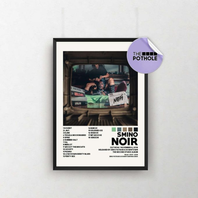 Smino Posters / Noir Poster, Tracklist Album Cover Poster, Print Wall Art, Custom Poster, Noir Smino, Noir, Smino, Wild Irish Roses, Blkswn 2