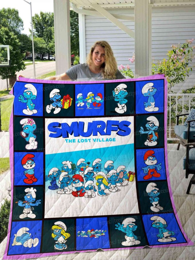 Smurfs Quilt Blanket For Fans Home Decor Gift 2