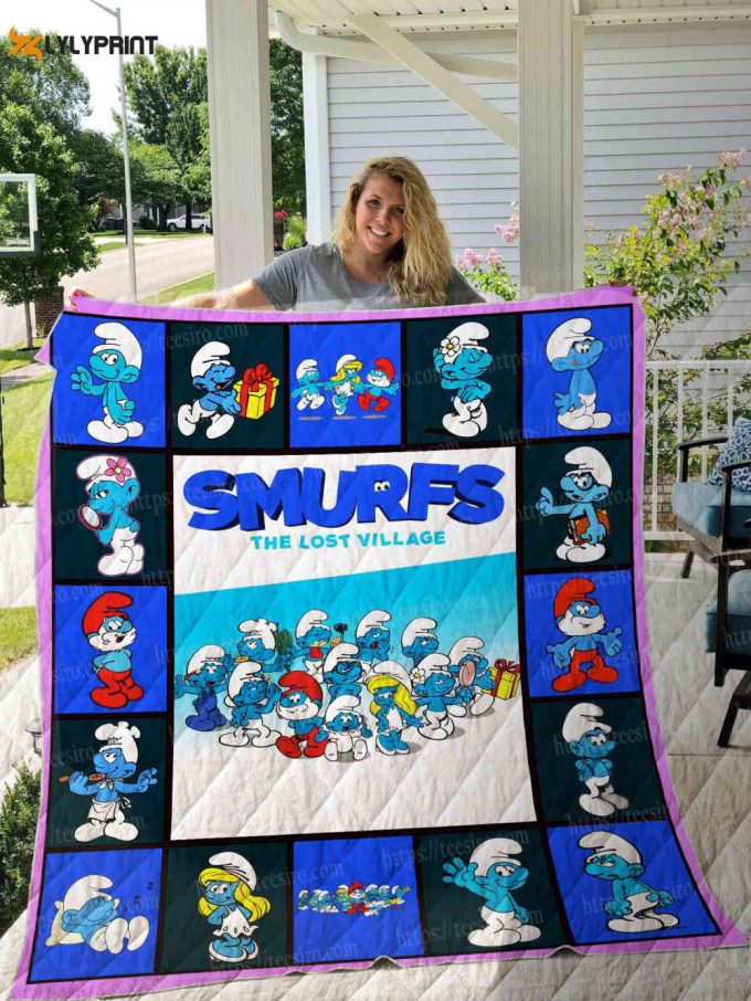 Smurfs Quilt Blanket For Fans Home Decor Gift 1