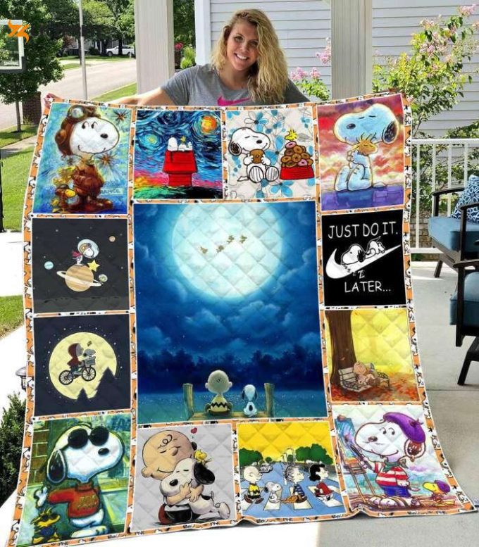 Snoopy Charlie Brown The Peanuts Cartoon Gift Lover Quilt Blanket For Fans Home Decor Gift 1
