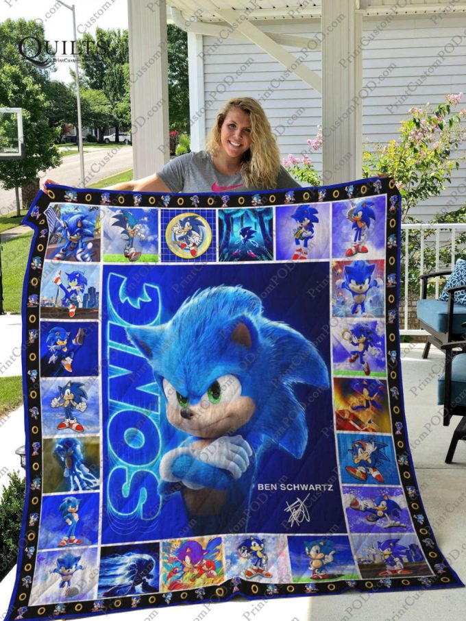 Sonic Quilt Blanket For Fans Home Decor Gift 2