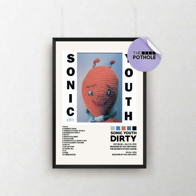 Sonic Youth Posters, Dirty Poster, Sonic Youth, Dirty, Album Cover Poster, Poster Print Wall Art, Custom Poster, Tracklist Poster 2