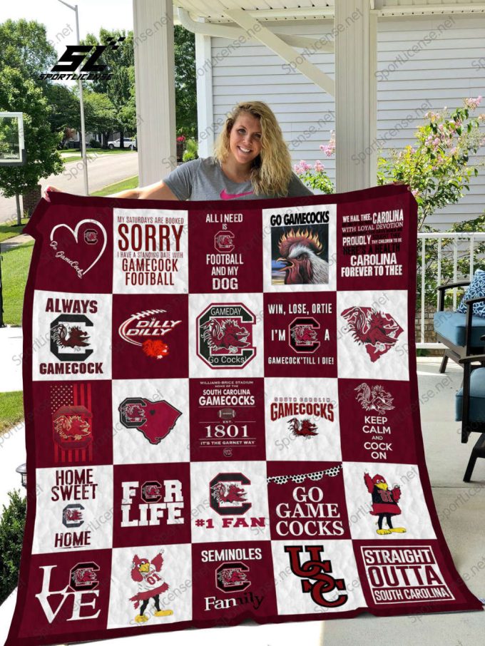 South Carolina Gamecocks 3 Quilt Blanket For Fans Home Decor Gift 3
