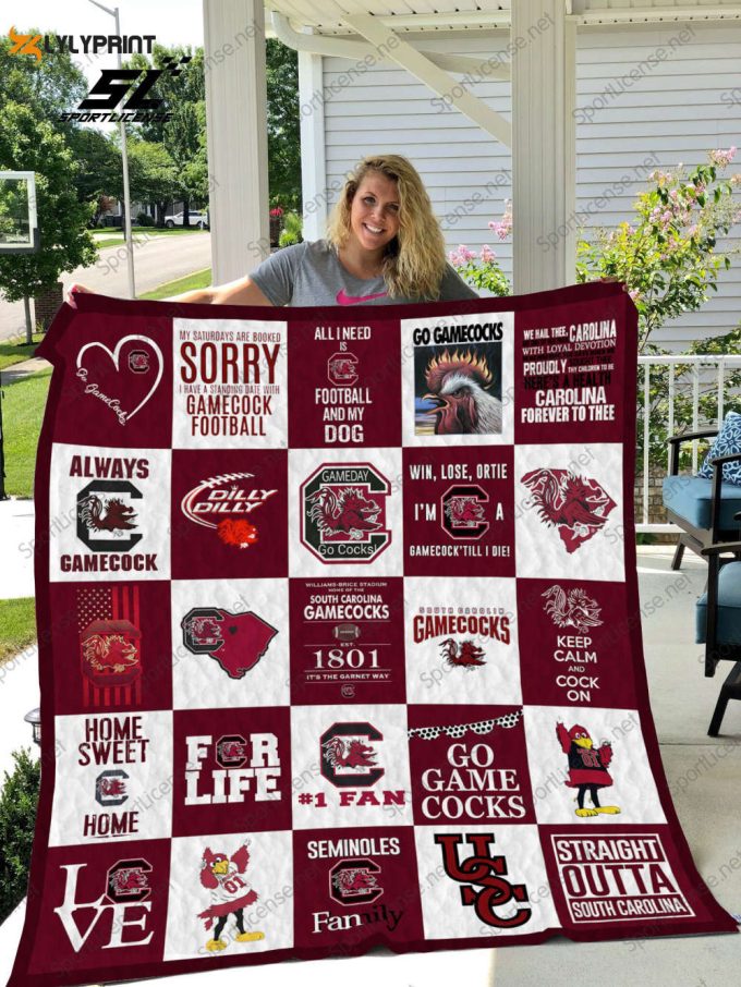 South Carolina Gamecocks 3 Quilt Blanket For Fans Home Decor Gift 1