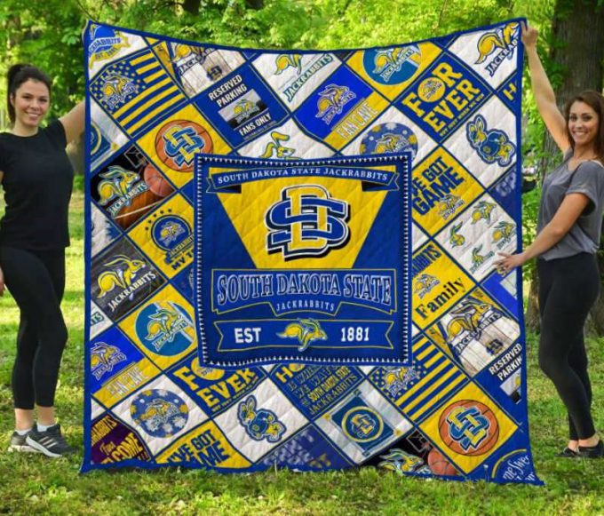 South Dakota State Jackrabbits Quilt Blanket For Fans Home Decor Gift 2