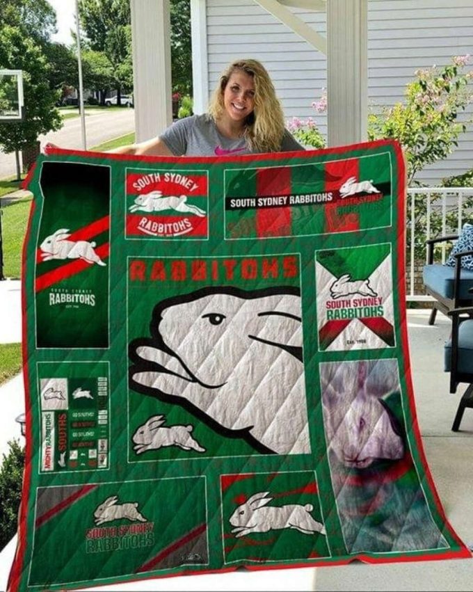 South Sydney Rabbitohs Quilt Blanket For Fans Home Decor Gift 2