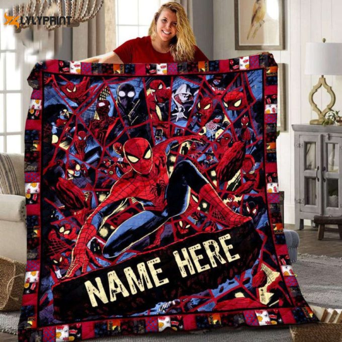 Spiderman Dark Marvel Comics Personalized Quilt Blanket For Fans Home Decor Gift 1