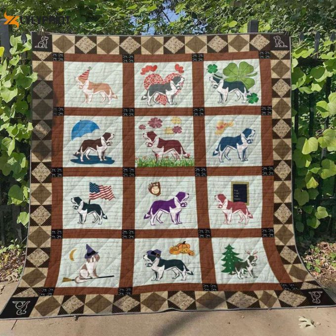 St Bernard 3D Customized Quilt 1