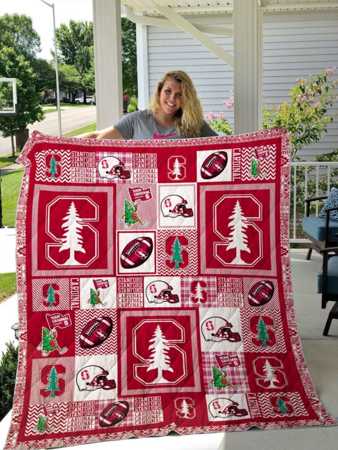Stanford Cardinal Quilt Blanket For Fans Home Decor Gift 2