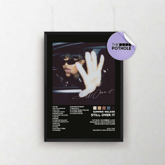 Summer Walker Posters | Still Over It Poster | Summer Walker, Over It, Tracklist Album Cover Poster, Album Cover Poster Print Wall Art, Blck 2