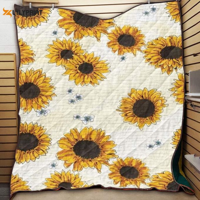 Sunflower Vintage 3D Customized Quilt 1