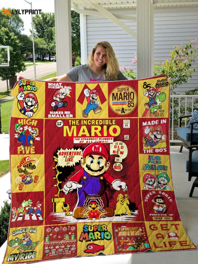 Super Mario Quilt Blanket For Fans Home Decor Gift 1