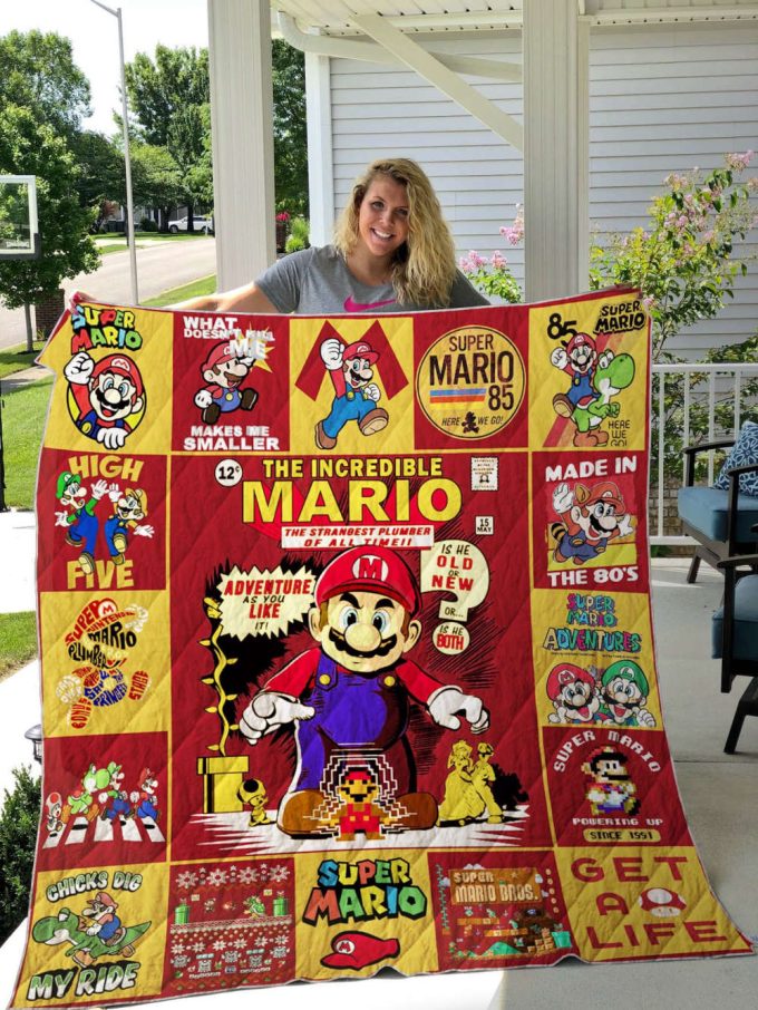 Super Mario Quilt Blanket For Fans Home Decor Gift 2