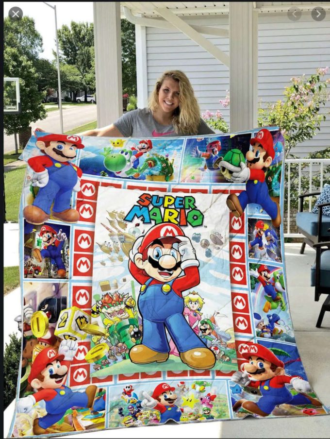 Super Mario Quilt Blanket For Fans Home Decor Gift V 2