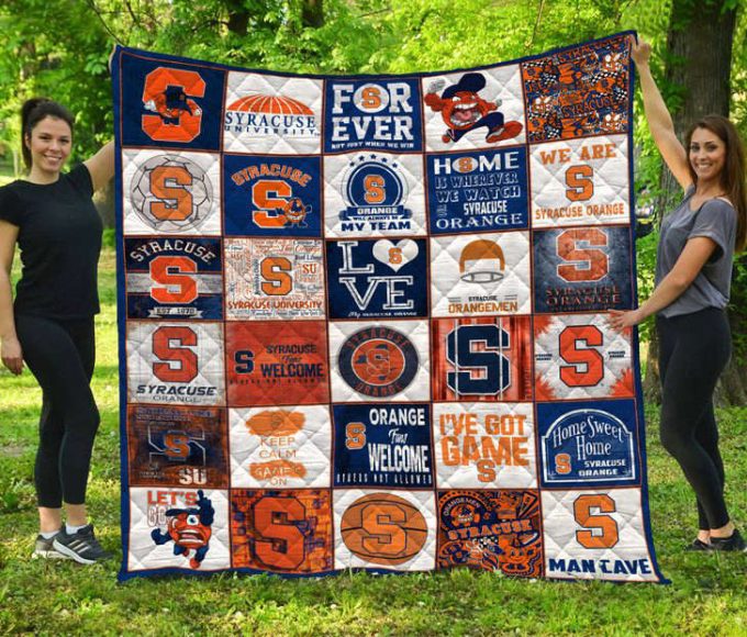 Syracuse Orange Quilt Blanket For Fans Home Decor Gift 2