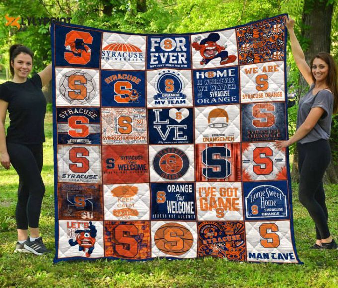 Syracuse Orange Quilt Blanket For Fans Home Decor Gift 1