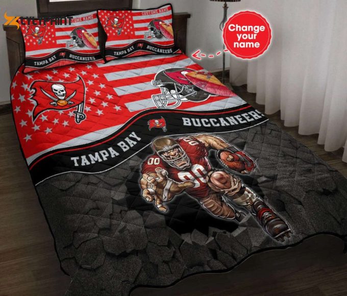 Tampa Bay Buccaneers Personalized Quilt Set Bg30 1