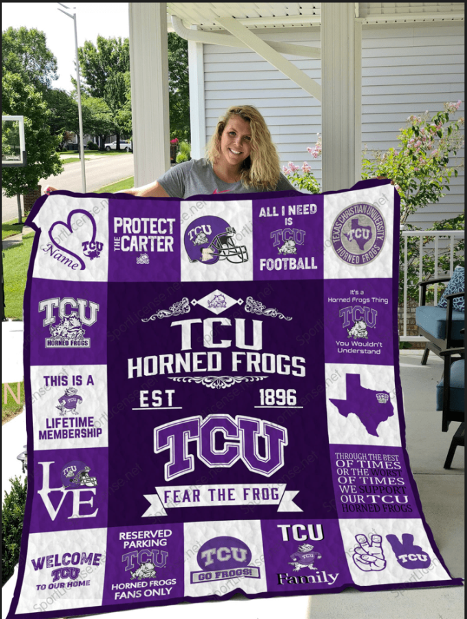 Tcu Horned Frogs Quilt Blanket For Fans Home Decor Gift 3