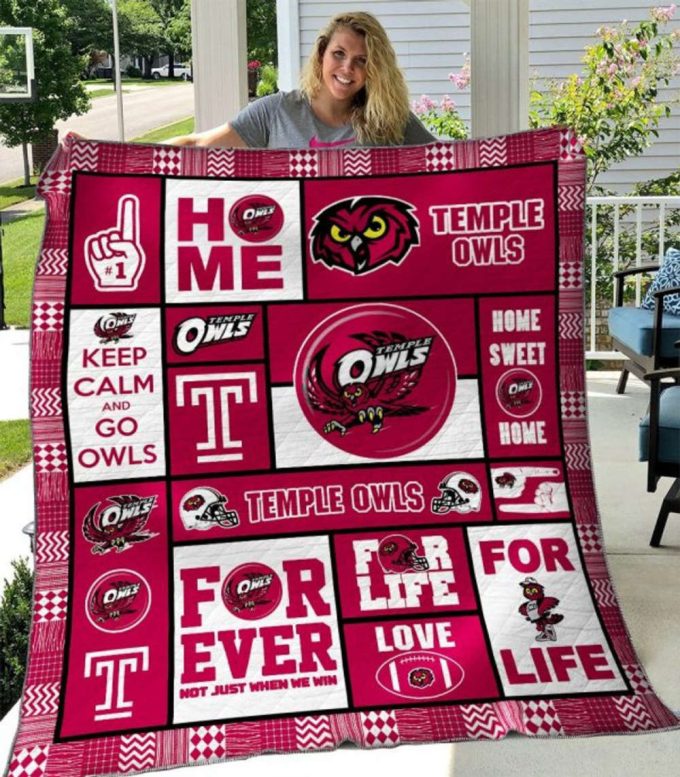 Temple Owls 2 Quilt Blanket For Fans Home Decor Gift