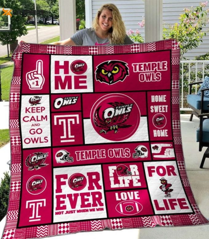 Temple Owls 2 Quilt Blanket For Fans Home Decor Gift