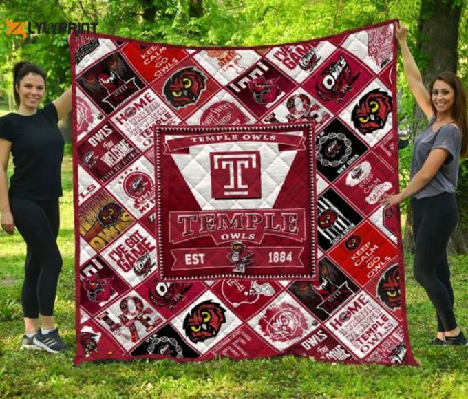 Temple Owls Quilt Blanket For Fans Home Decor Gift 1