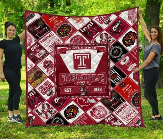 Temple Owls Quilt Blanket For Fans Home Decor Gift 3