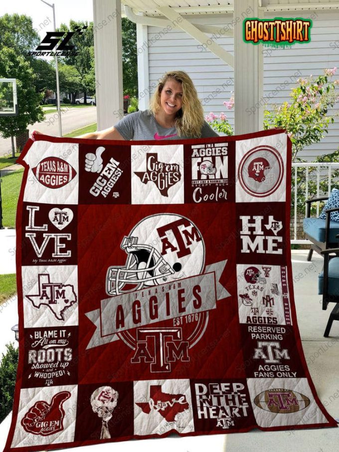 Texas A&Amp;M Aggies Quilt Blanket For Fans Home Decor Gift 2