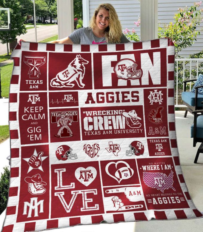 Texas A&Amp;M Aggies Quilt Blanket For Fans Home Decor Gift 2