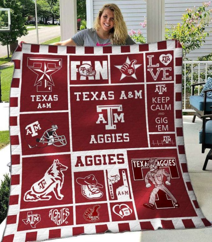 Texas A&Amp;M Aggies Quilt Blanket For Fans Home Decor Gift