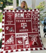 Texas A&M Aggies Quilt Blanket For Fans Home Decor Gift