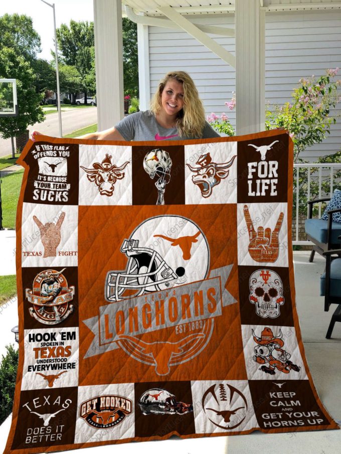 Texas Longhorns 1 Quilt Blanket For Fans Home Decor Gift 3