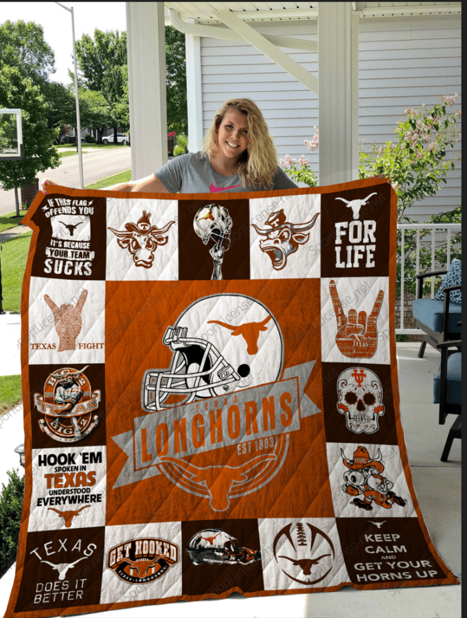 Texas Longhorns 1 Quilt Blanket For Fans Home Decor Gift 2