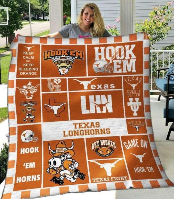 Texas Longhorns 2 Quilt Blanket For Fans Home Decor Gift 2