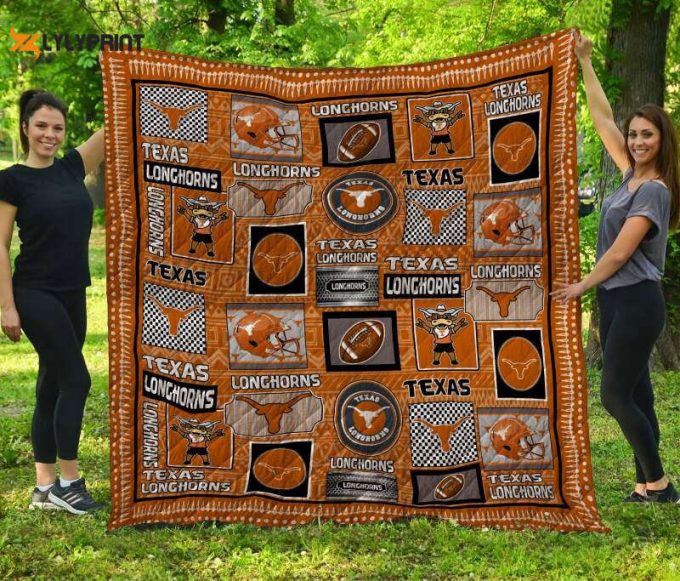 Texas Longhorns 3D Customized Quilt Blanket For Fans Home Decor Gift 1