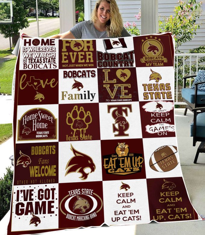 Texas State Bobcats Quilt Blanket For Fans Home Decor Gift 2