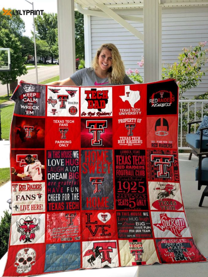 Texas Tech Quilt Blanket For Fans Home Decor Gift 1