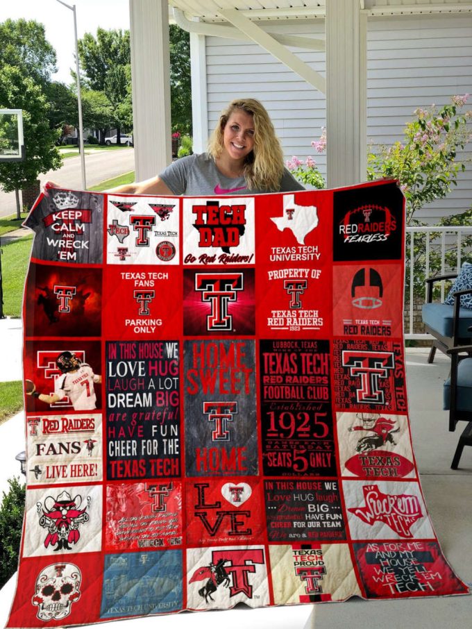 Texas Tech Quilt Blanket For Fans Home Decor Gift 2