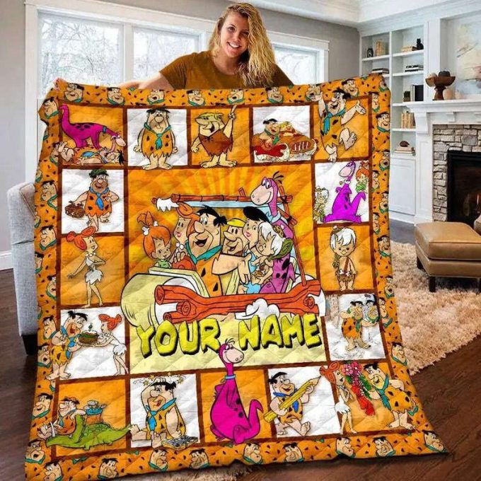 The Flintstones Custom Name Quilt Blanket For Fans Home Decor Gift 2