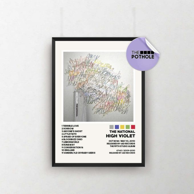 The National Posters / High Violet Poster / Album Cover Poster, Poster Print Wall Art, Custom Poster, Home Decor, The National, High Violet 2