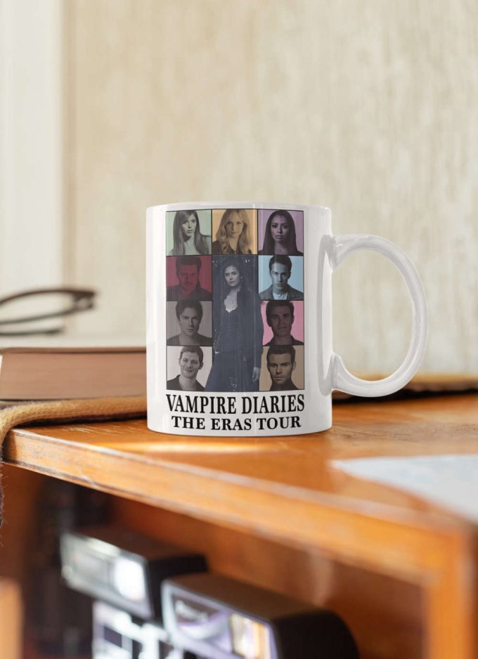 The Vampire Diaries The Era Tour Damon Stefan Salvatore Brothers Elena Gilbert Tvd Mug White 11 Oz Ceramic Mug Gift 4