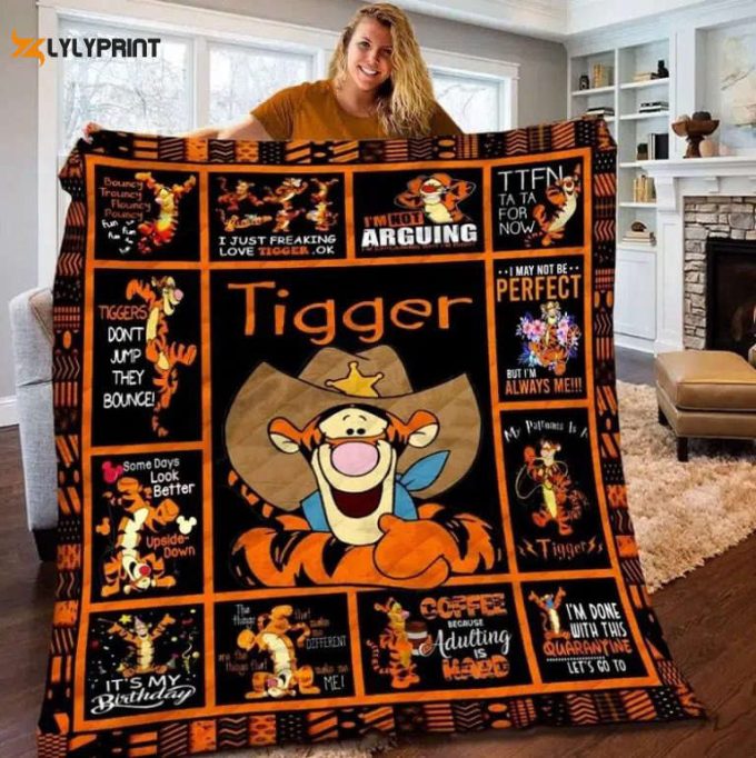 Tigger Quilt Blanket For Fans Home Decor Gift 1